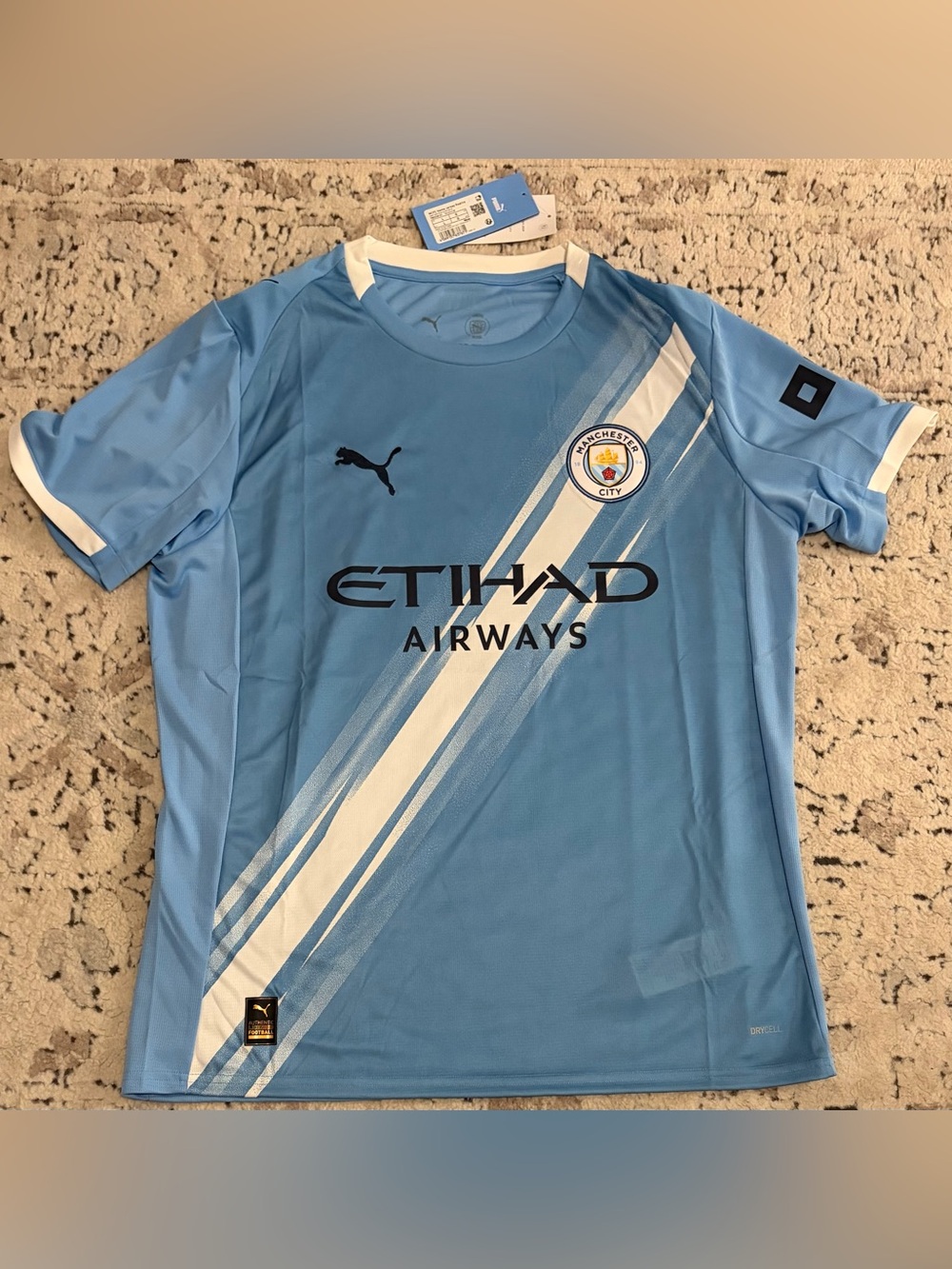 Puma Authentic Manchester City Home 2025/2026 780338-01 Blue Jersey Men's Sz: L - Picture 1 of 8